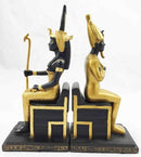 Egyptian King Queen Goddess Isis & God Osiris Sitting On Throne Figurine Set