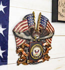 Patriotic US United States Navy Eagle Emblem With 2 American Flags Wall Decor