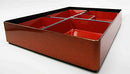 Ebros Gift Japanese 5 Compartments Bento Box Lacquered Plastic Serving Platter Gold