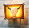Rustic Western Bison Bull Cow Skull Faux Birchwood Wall Plug In Night Lights