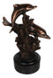 Gay Dolphins Swimming By Ocean Coral Reef Electroplated Bronze Resin Figurine