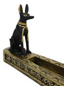 Egyptian Theme Anubis Jackal Dog Deity Incense Burner Sculpture Resin Statue