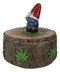 Gypsy Life Gnome Dwarf Smoking Rolled Stash Leaves On Tree Bark Ring Trinket Box