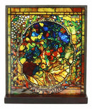 Louis Comfort Tiffany Four Seasons Set Mosaic Stained Glass Art With Base Decor