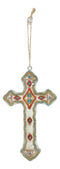 Rustic Western Native Indian Christian Crosses Set of 4 Christmas Tree Ornaments