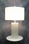 Contemporary Modern Elegant Linear Pattern Polystone Table Lamp With Shade