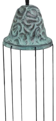 Verdi Green Brass Metal Nautical Sleeping Mermaid Wind Chime Sirens Of The Seas
