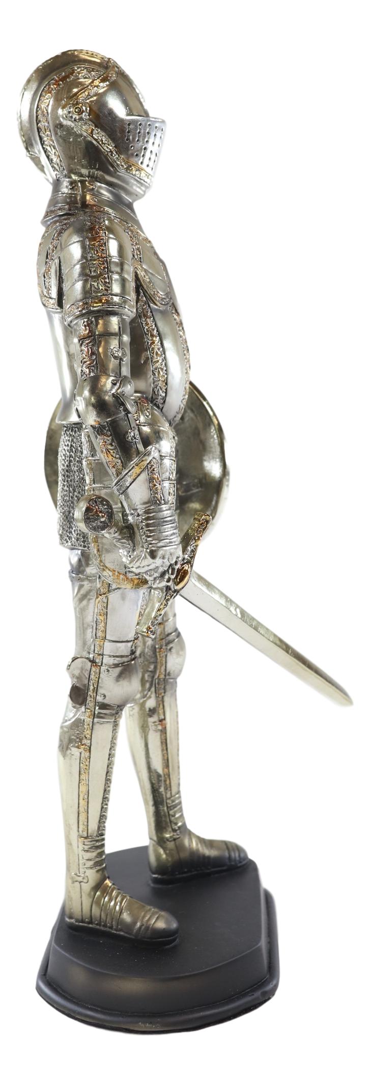 French Royal Grand Armee Fleur De Lis Elite Knight with Sword & Shield Figurine