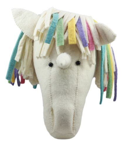 Ebros Fiona Walker England Handmade Organic Baby Animal Head Wall Decor The Originals Collection Large (Rainbow Unicorn Head) - Ebros Gift