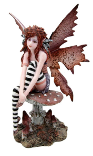 Amy Brown Red Haired Enchanted Forest Mushroom Fairy Decorative Figurine 6.25"H