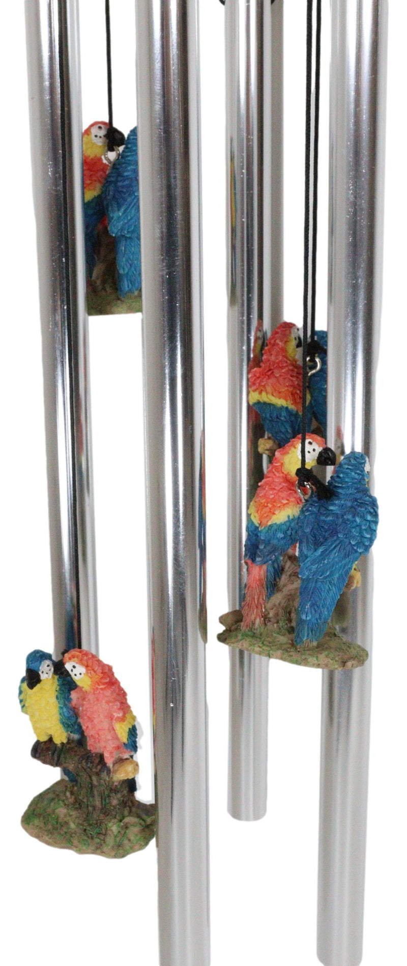 Red and Blue Scarlet Macaw Parrots Couple Resonant Relaxing Wind Chime Patio