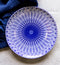 Pack Of 6 Modern Blue White Geometric Focus Porcelain Round Lunch Salad Plates