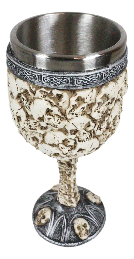 Ossuary Skull Heaps Death Piled Skeletons Ghost 5oz Wine Drink Goblet Chalice