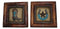 Set of 2 Western Turquoise Gems Cowboy Boot Horseshoe Wooden Wall Picture Frames