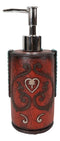 Western Cowgirl Red Love Heart Scrollwork Lace Liquid Soap Pump Dispenser