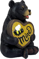 Ebros Bee My Honey Black Bear with Honeycomb Heart Be Mine Figurine 6"H Figure