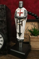 White Cloak Medieval Crusader Knight Swordsman Novelty Beer Tap Handle Figurine