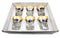 Ebros Gift 10K Gold Plated French Amour Heart Pattern 1.5oz Shot Glass Set of 6 Heavy Base High Clarity Glass