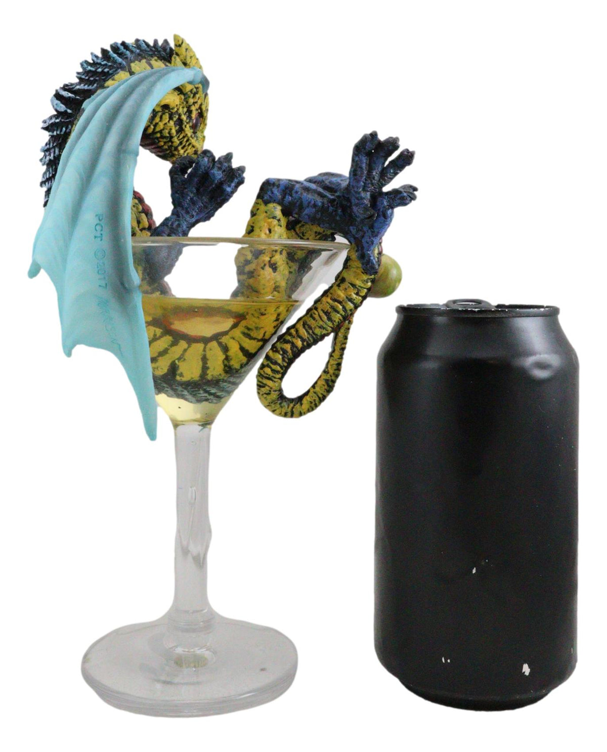 Ebros Drunken Beverage Spirit Dragon Statue 7.75" Tall Figurine (Martini Dragon) - Ebros Gift