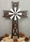 Ebros Western Rustic Country Farm Agricultural Windmill Outpost Wall Cross Decor Plaque