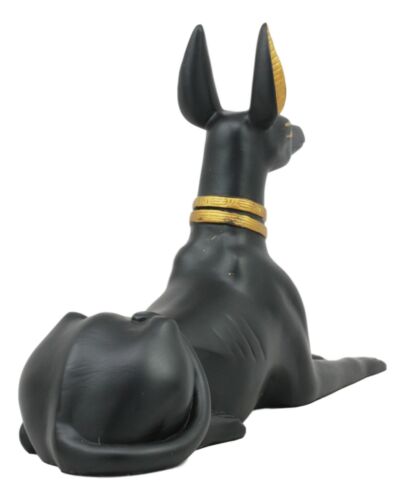 Ebros Ancient Egyptian God Anubis Dog in Sitting Pose Figurine 10" Long