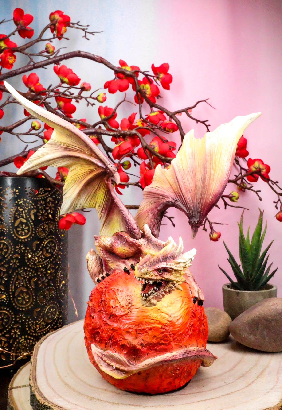 Ebros Celestial Galaxy Planet Mars Terrestrial Red Guardian Dragon Figurine Decor - Ebros Gift