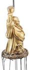 Feng Shui Lucky Buddha With Golden Nugget Wind Chime 23"Long Garden Patio Decor