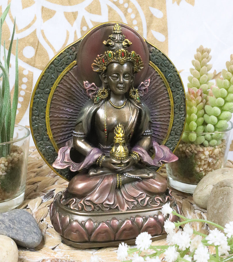 Ebros Feng Shui Buddhism Amitayus Buddha Amitabha Seated On Lotus Throne Statue