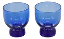 Japanese Blue Infused Glass Sake Set Cold Flask With Ice Pouch And 2 Blue Cups