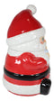 Ebros Whimsical North Pole Santa Claus With Milk And Cookie Ceramic Jar With Lid 10"H