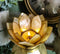 Ebros Seashells Lotus Flower Votive Tea Light Candle Holder 4.25"D (Yellow Gold)