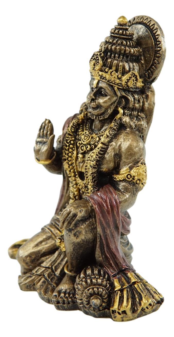 Ebros Hindu Ramayana Hanuman Monkey Hindu God Shiva Incarnate Mini Figurine