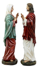 Ebros Sacred Heart of Mary and Jesus Christ Statue Set Figurine 11.25" Tall