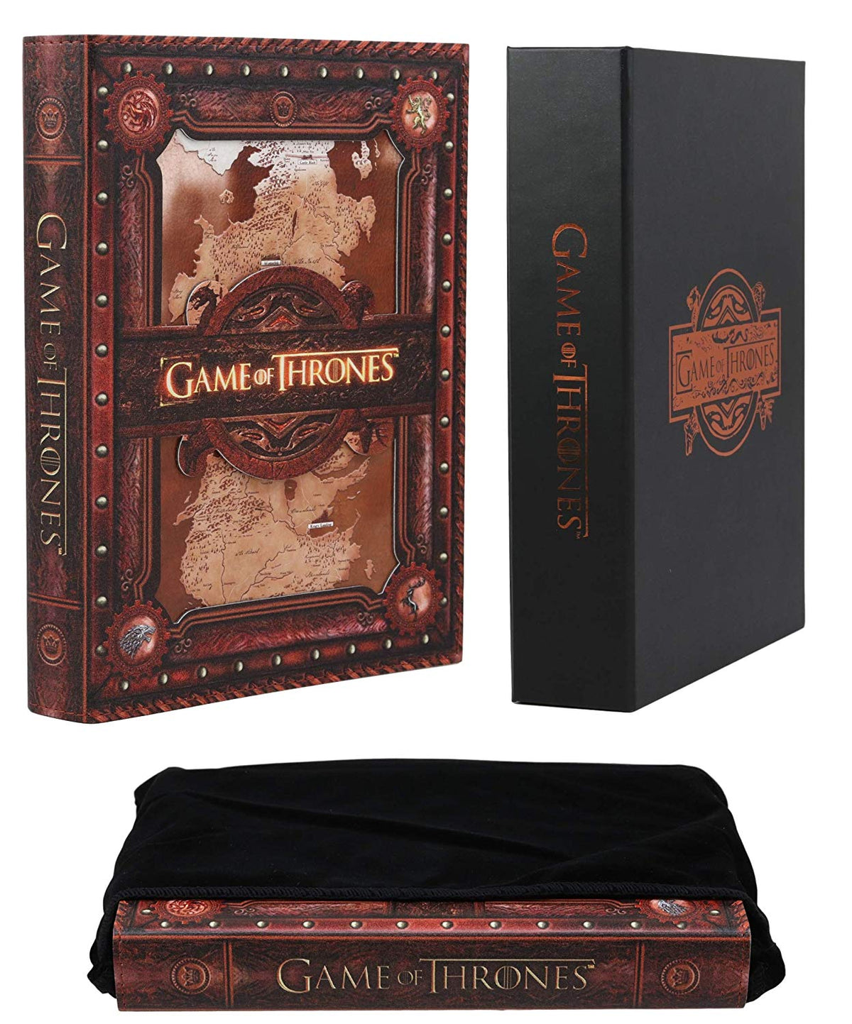 Game of Thrones Seven Kingdoms Map House Sigils Embossed Journal 5"x7" Book - Ebros Gift