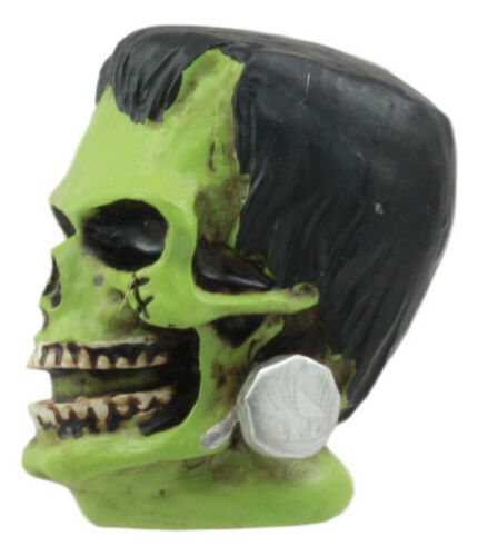 Dr Victor Frankenstein Skull Figurine 2"H Miniature Frankenskull Gothic Skeleton