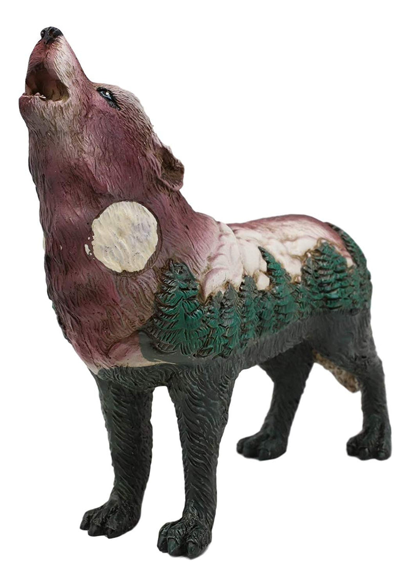 Ebros Gift Native Tribal Howling Wolf Totem Spirit Figurine Collection 6.25" L Animal Decor Statue (Snow Angel Wings)