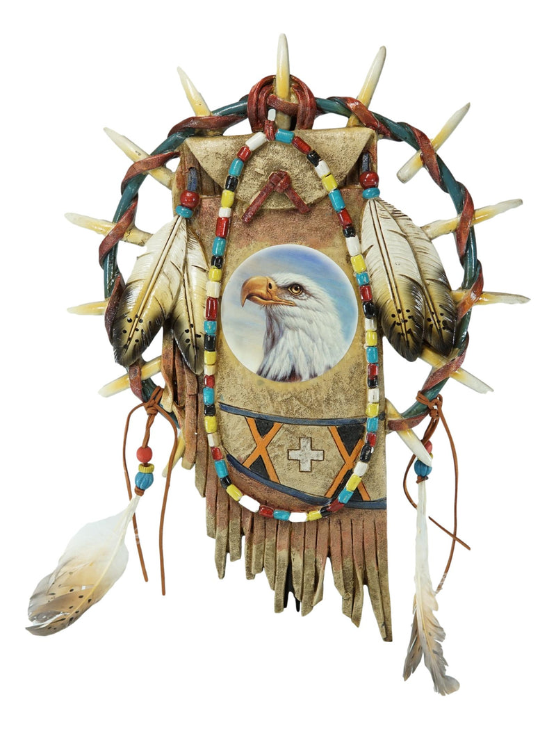 Indian Bald Eagle Dreamcatcher Figurine With Beads Feathers And Claws Wall Decor