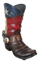 Rustic Western Patriotic Texas State Flag Cowboy Boot Money Coin Piggy Bank
