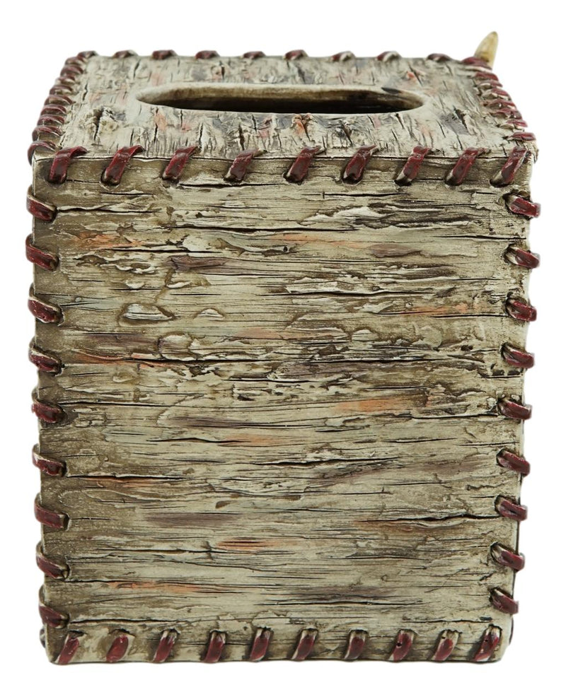 Rustic Wildlife Buck Elk Stag Deer Antler With Pinecone Tissue Box Cover 6"H