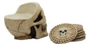 Ebros DOD Ossuary Skull Cranium Coaster Set Statue Holder W/6 Coasters