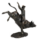 Ebros Rodeo American Cowboy on Bull Resin Figurine-Bronze Finish Resin 10.5"H - Ebros Gift