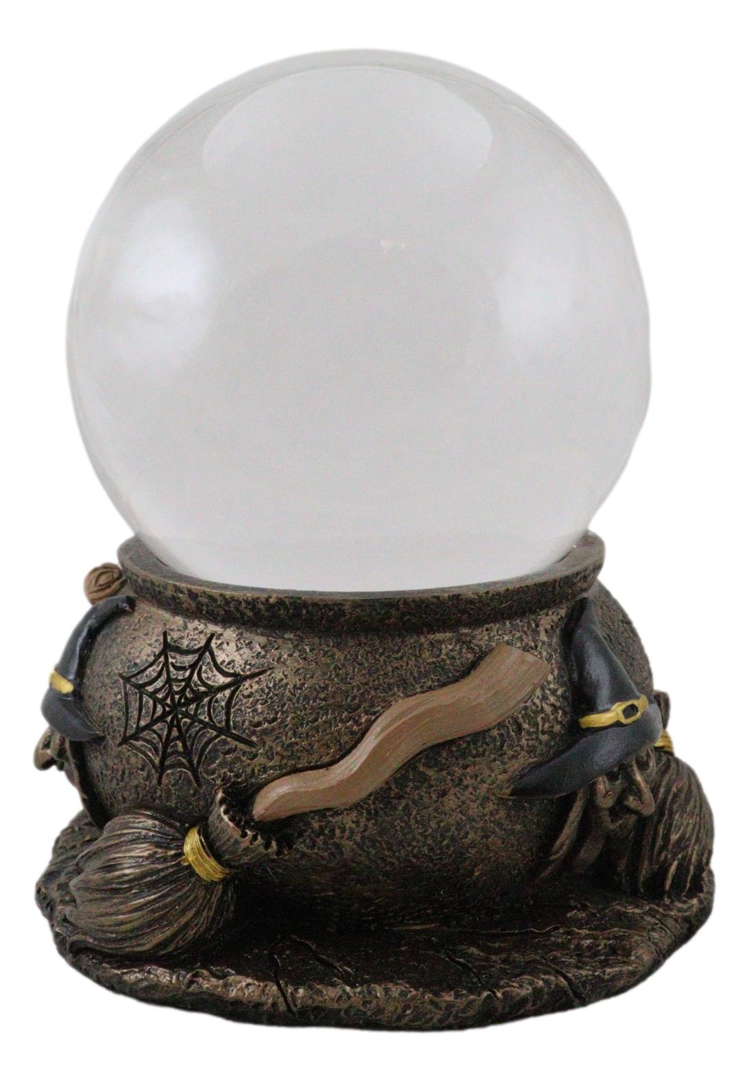 Wicca Psychic Salem Dark Witch Broomsticks Web Scrying Crystal Glass Gazing Ball