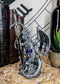 Legendary Silver Dragon Carrying Orb and Excalibur Sword Letter Opener Figurine