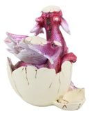 Puzzled Red Dragon Baby In Egg Figurine 3.25"H Dragon Hatchling Fossil Egg Decor