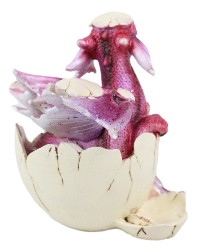 Puzzled Red Dragon Baby In Egg Figurine 3.25"H Dragon Hatchling Fossil Egg Decor