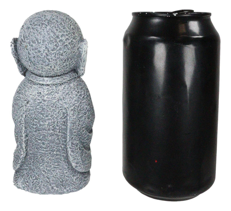Feng Shui Zen Buddha Japanese Jizo Monk Drinking Out Of Tea Cup Figurine 5"H