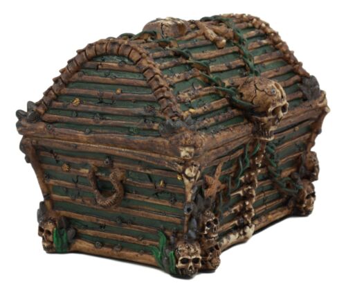 Ebros Pirate Davy Jones Skulls And Bones Treasure Chest Design Decorative Jewelry Box
