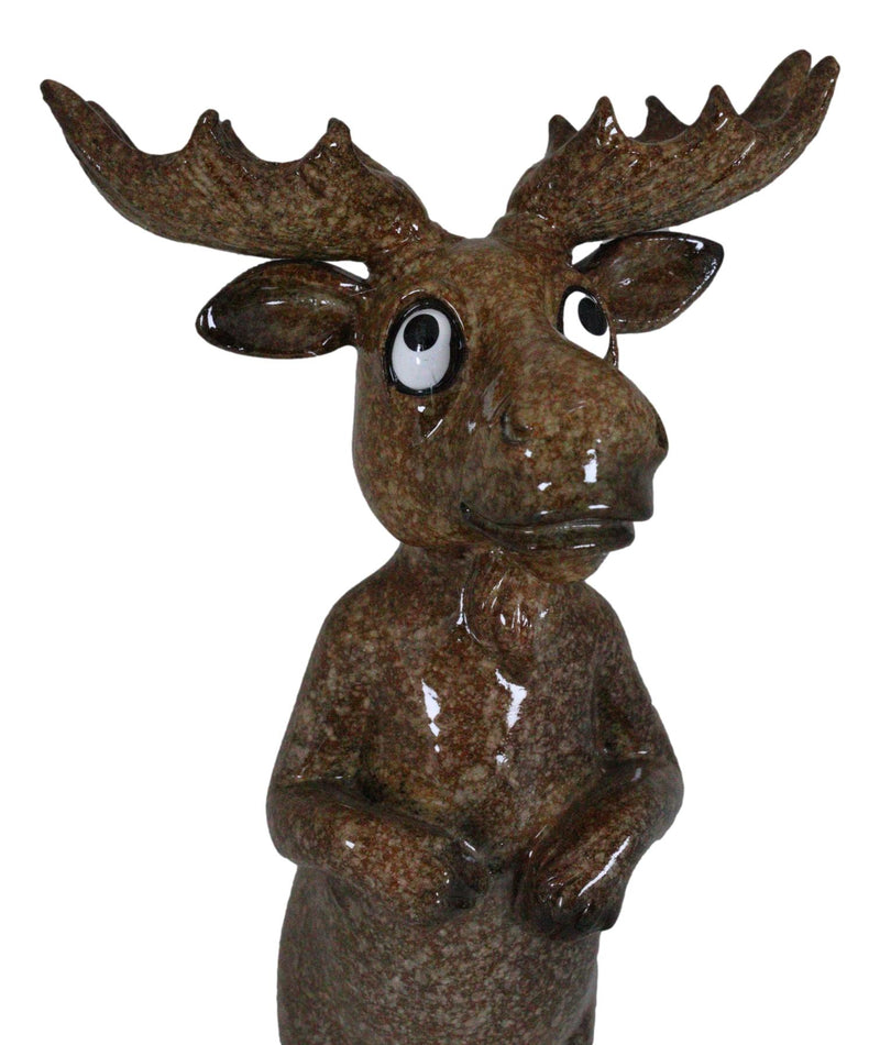 Rustic Western Whimsical Innocent Bull Moose Elk Deer Standing Figurine Decor