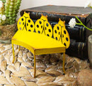 Pack Of 2 Enchanted Fairy Garden Miniature Metal Yellow Ladybug Nook Park Bench