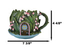 Fairy Garden Leaf Foliage Teacup Cottage House Floral Planter Vase Figurine